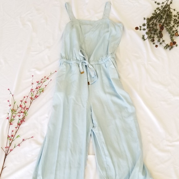 chambray pinafore jumpsuit